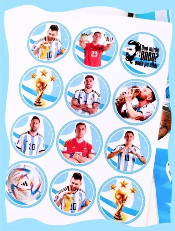 Producto - Stickers Argentina campeon con jugadores x12