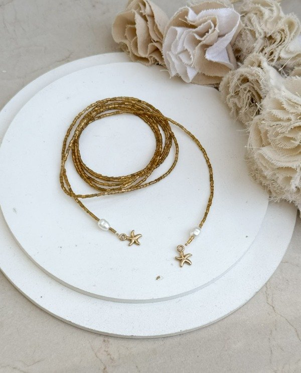 Producto - Corbatín Mostacillas Perla + Estrella