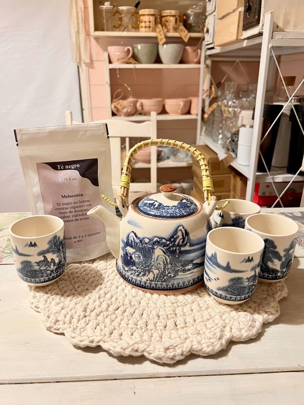 Producto - Combo día de la madre - Tetera con 6 cuencos + 1 blend a elección