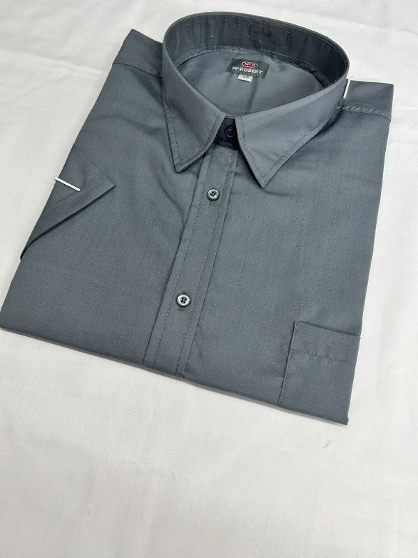 Producto - Camisa Manga Corta lisa - Gris Topo