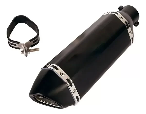 Producto - Escape Silenciador Tipo Akrapovic Mediano Universal Negro Mate + DB Killer - 5