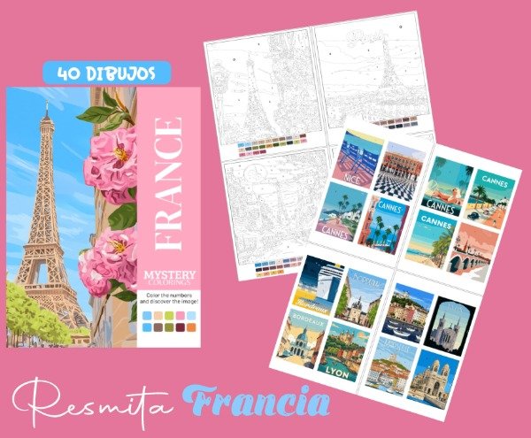 Producto - Resmita para colorear Francia x40 dibujos - 0