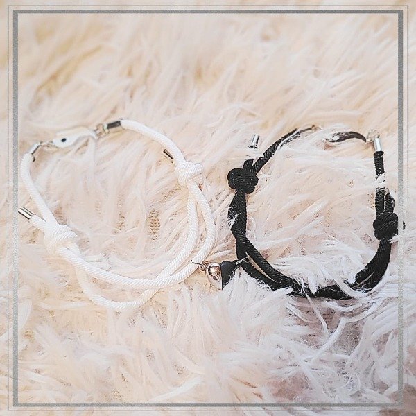 Producto - Pulsera compartir cordon blanco y negro (ying yang)