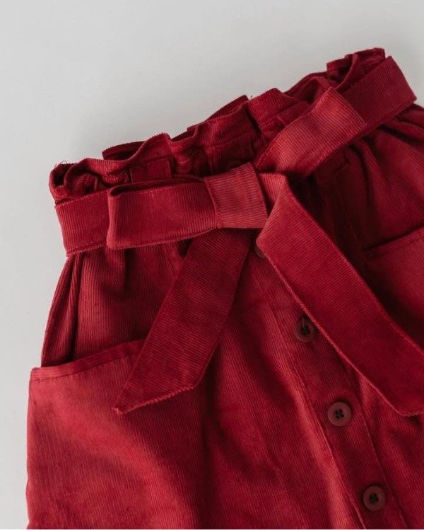 Producto - POLLERA ISAURA CORD TOMATE - 1
