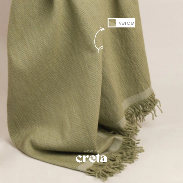 Producto - Manta Rústica Algodón Verde