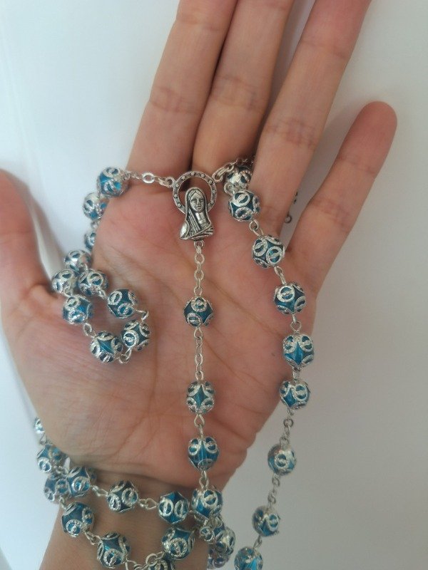 Producto - Rosario Cuentas cristal acqua - 3