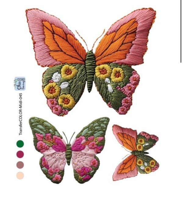 Producto - PREVENTA TransferCOLOR MIDI-045 efecto textura bordada