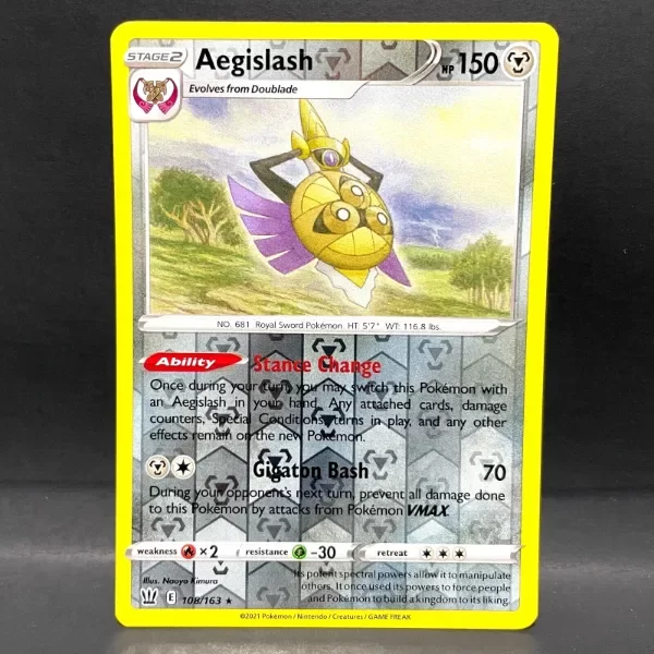 Producto - 2021 POKEMON BATTLE STYLES AEGISLASH 108/163 REVERSE HOLO (RARE)