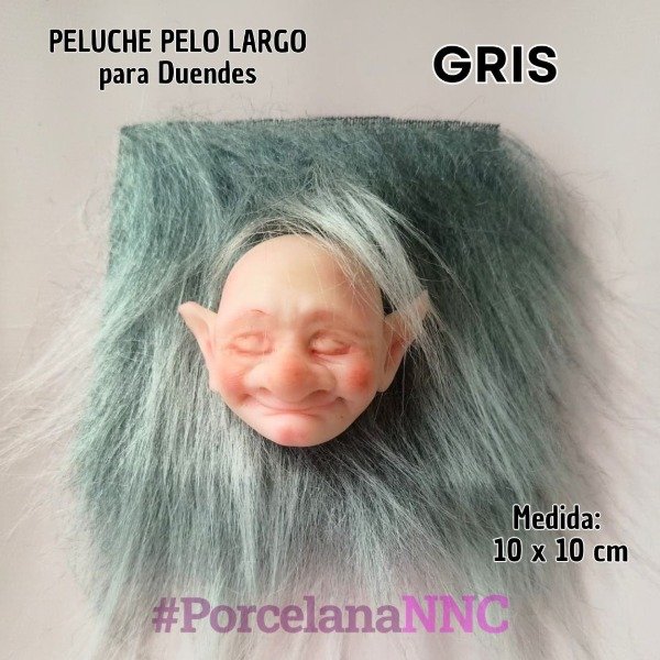 Producto - Peluche pelo largo para duende GRIS