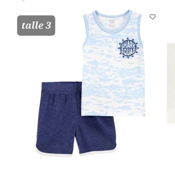 Duo carters musculosa y short talle 3 azul