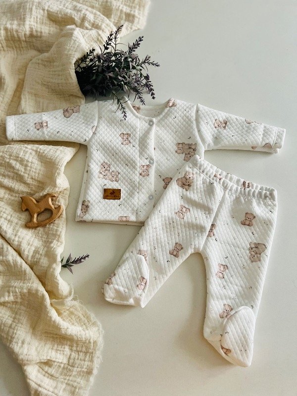 Producto - Set matelasse osito beige