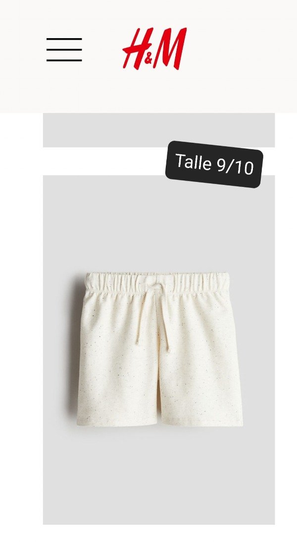 Short algodon HyM talle 9/10 crudo