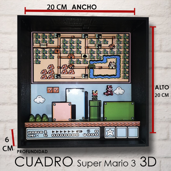 Producto - Cuadro 3d Super Mario 3