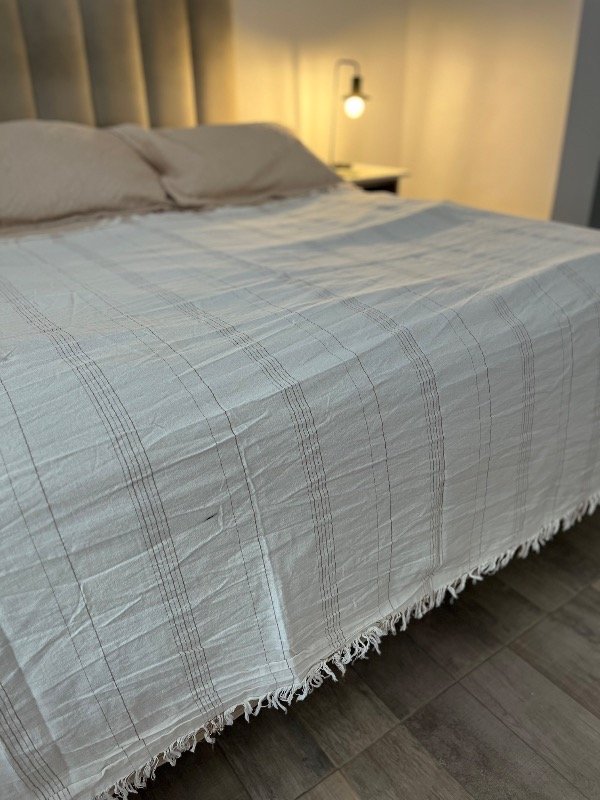 Producto - Manta de tusor desflecada 140x220