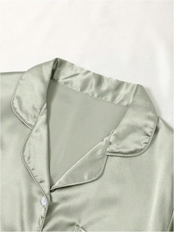 Producto - Conjunto de pijama de 2 piezas Sage Green Saten - 5
