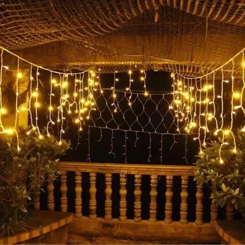 Producto - Cascada Lluvia 100 Luces Led Calido 3 Mts - 16 tiras diferentes largos - 1