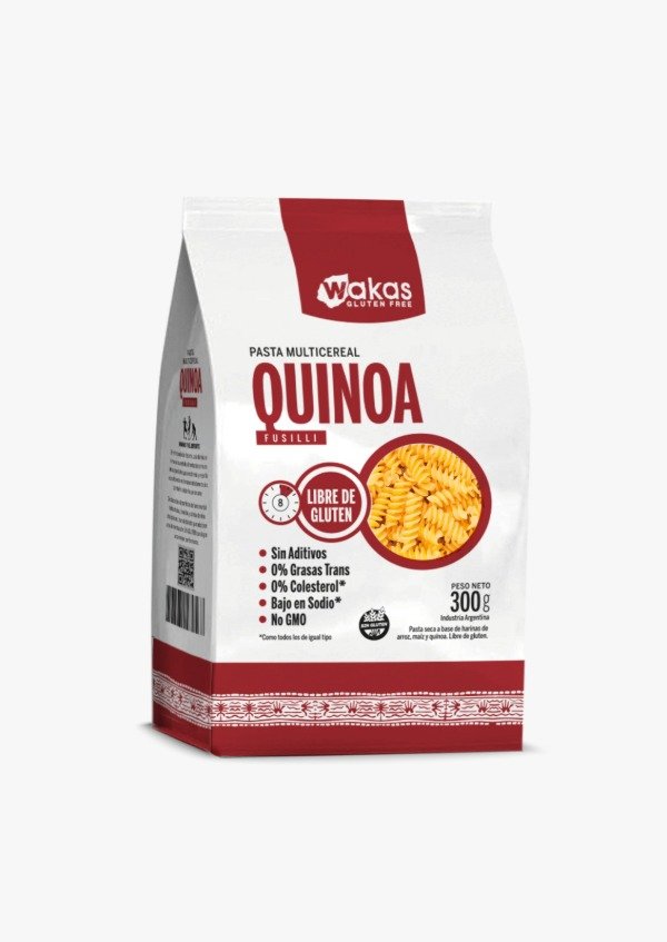 Producto - PASTA MULTICEREAL CON QUINOA FUSILLI WAKAS SIN TACC