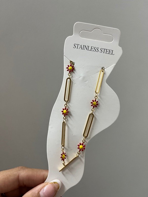 Producto - Tobillera flor roja