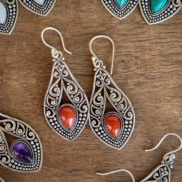 Producto - Aros Devi Plata Cornalina - 0