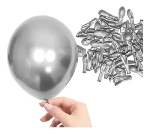 Producto - Globo chrome 12" x50un color plateado