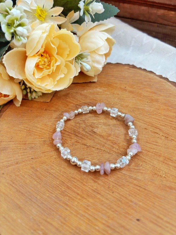 Producto - pulsera elastica cristal y escallas 2