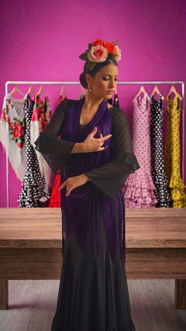 Producto - Tira De Flecos Para Cruzar 160 cm Violeta - 0