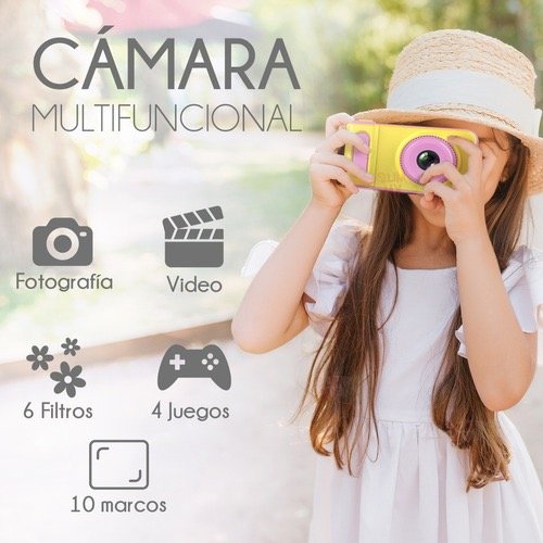 Cámara Infantil Digital HD 1080p 2 Rosa Tarjeta 32GB Juegos Pegatinas Cámara Infantil Digital HD 1080p 2 Rosa Tarjeta 32GB Juegos Pegatinas