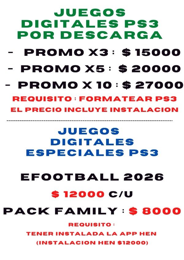 Producto - PRECIOS PACK JUEGOS DIGITALES