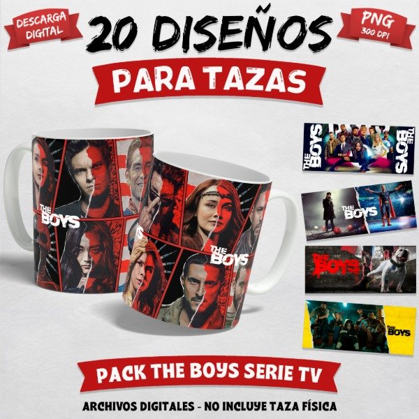 Producto - Pack 20 Diseños / Plantillas Para Tazas De The Boys Serie TV Sublimación