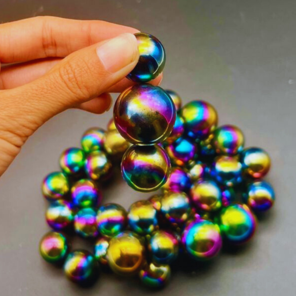 Producto - Esfera hematita imantada con recubrimiento de titanio