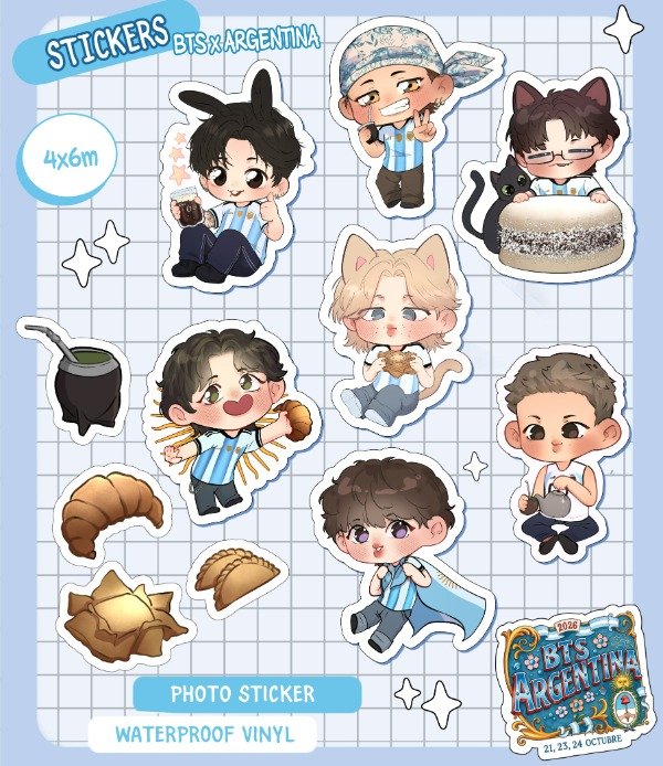Producto - Pack de Stickers: Colección "BTS x Argentina"