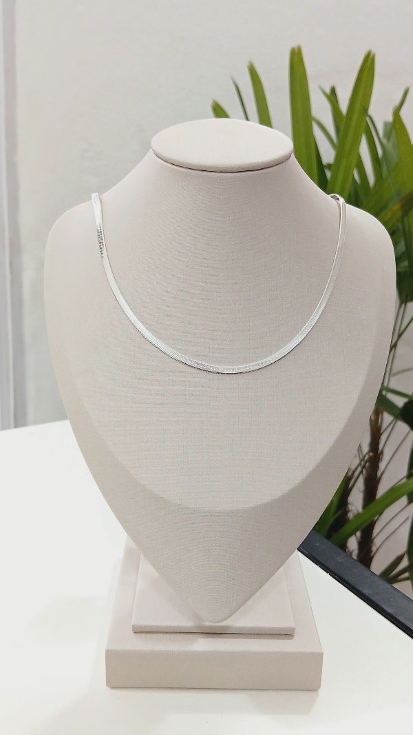 Producto - Cadena Melba 3mm x 45cm en acero quirúrgico blanco