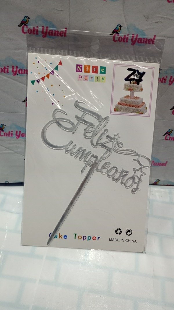 Producto - Topper "Feliz Cumpleaños" PLASTICO - 3