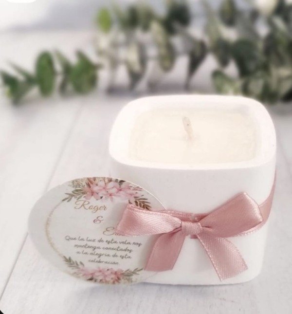 Producto - VELA EN MACETA DE YESO