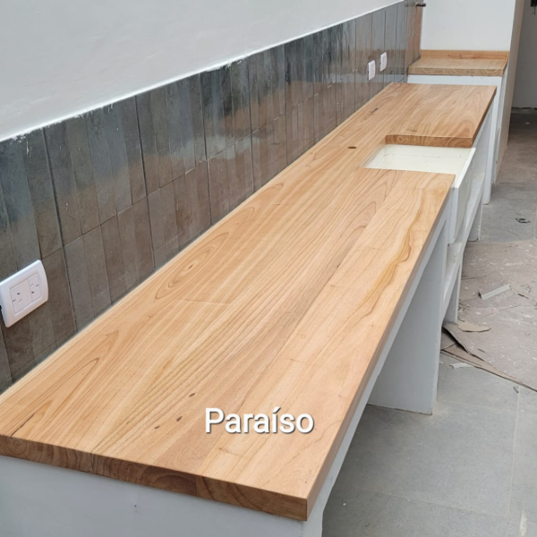 Producto - Mesada de Cocina en Madera Paraiso con agujero para bacha