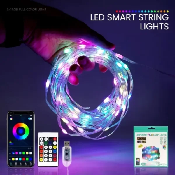 Producto - Tira Led Smart Bluetooth 5 Mts Control App Apto Exterior