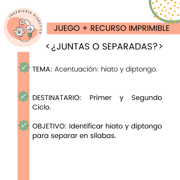 Producto - Juntas o separadas