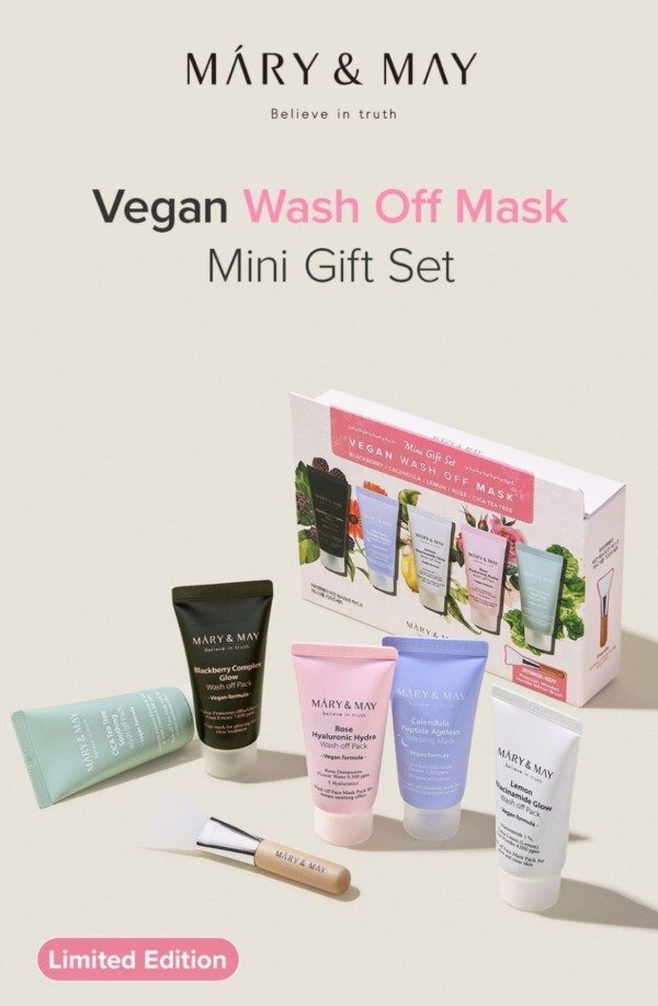 Producto - MaryandMay- SET Mascarilla Lavable Vegana wash off mini.