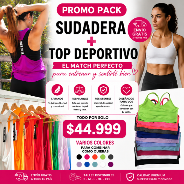 Producto - Promo Pack Sudadera + Top Deportivo Varios Colores