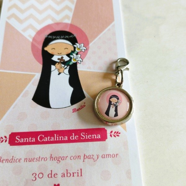 Producto - REGALO PACK ESTAMPA ADVOCACION CON MEDALLITA SANTA CATALINA