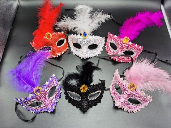 Producto - YJ0394 Antifaz Plastico Tema Hawaiano Con Pluma 12U