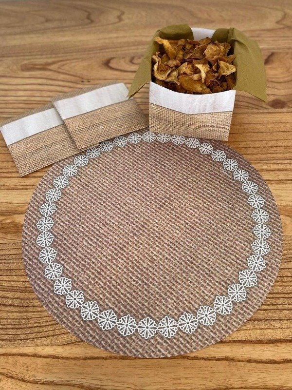 Producto - Set X 20 Platos De Sitio + 3 Paneras Papel Desc