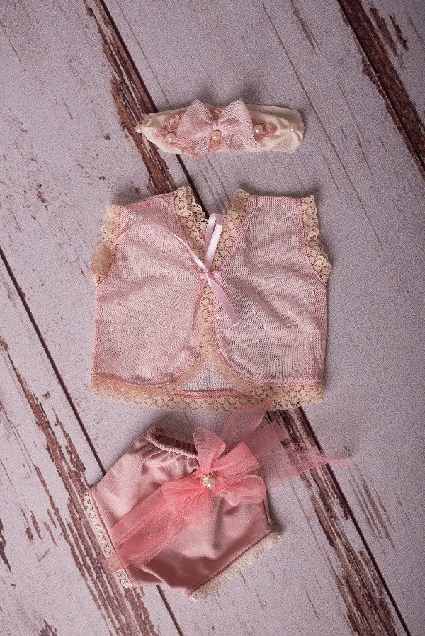 Producto - Conjunto Bata + Vincha Rosa