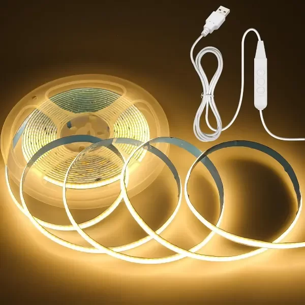 Producto - Tira Cob Led Luz 3mts Continua 320led/m Ip20 Blanco Cálido - 0