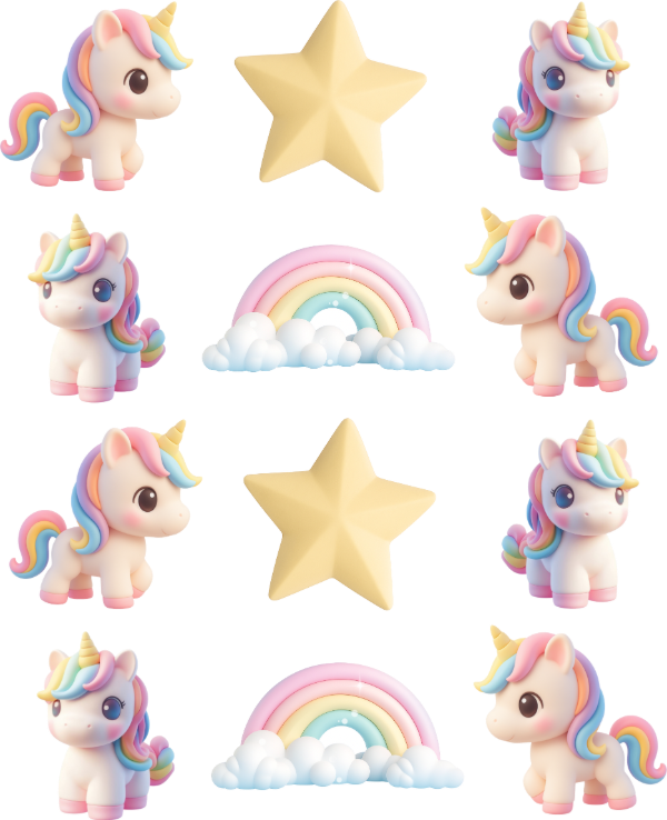Producto - STICKERS UNICORNIO PASTEL FORMA X 12