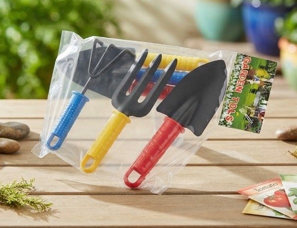 Producto - Set de jardín incluye 3 piezas con mango plástico 22cm 900911