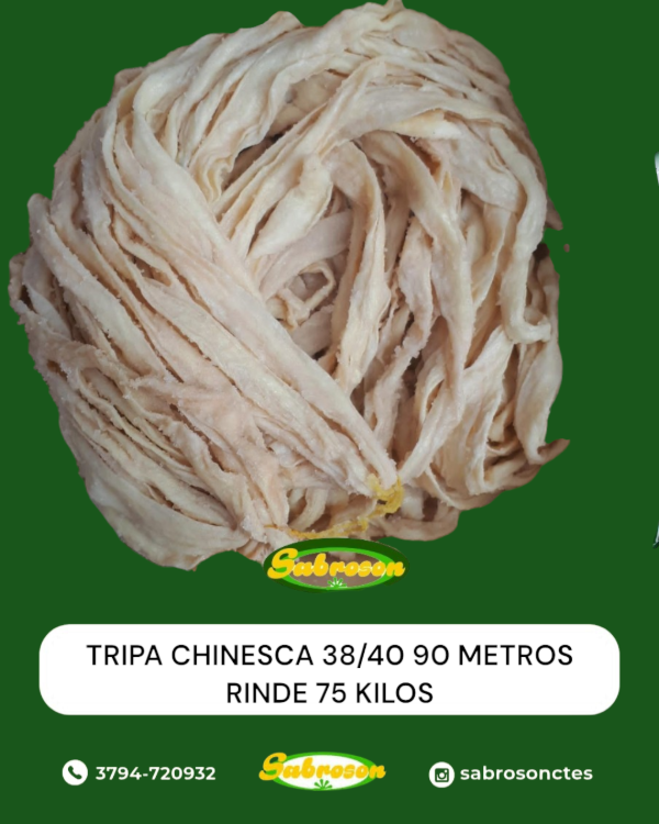 Producto - Tripa De Cerdo - Chinesca 38/40 Calibrada 90 Metros