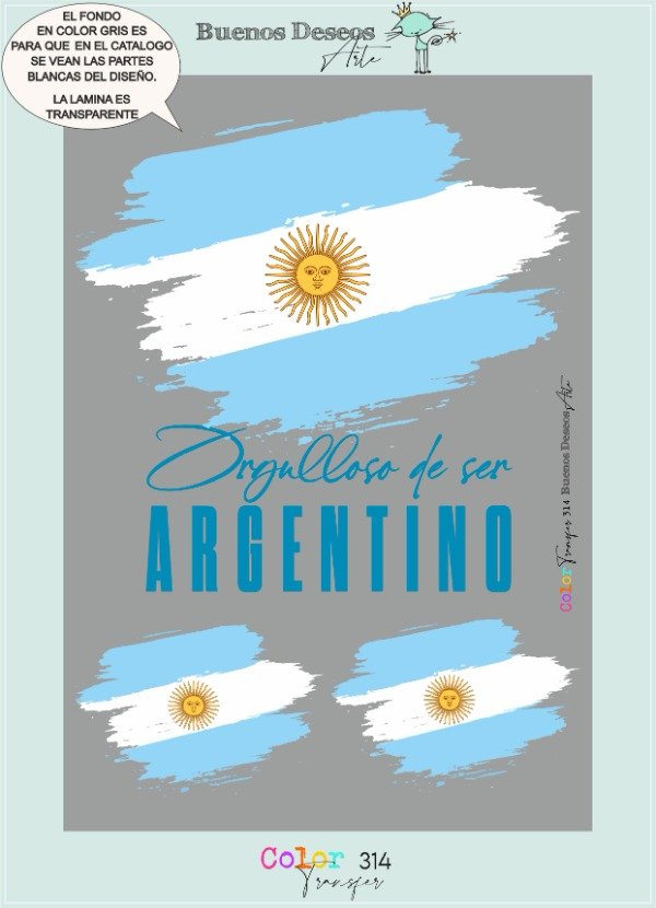 Producto - Lámina DTF TEXTIL Colección Orgullo Argentino - 314