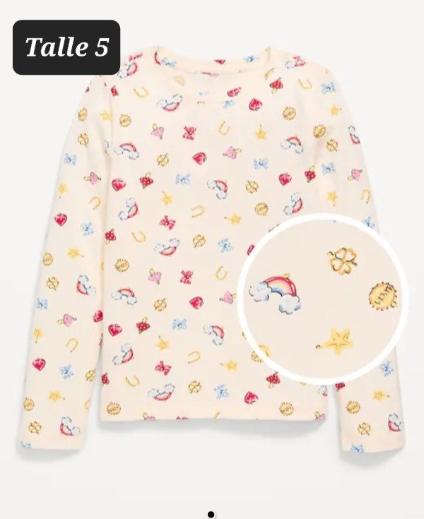 Remera manga larga old navy talle 5 corazones