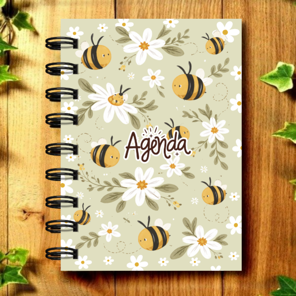Producto - Agenda Pocket a6 - 2026 Diaria Perpetua - Ilustrada - "Abejitas"
